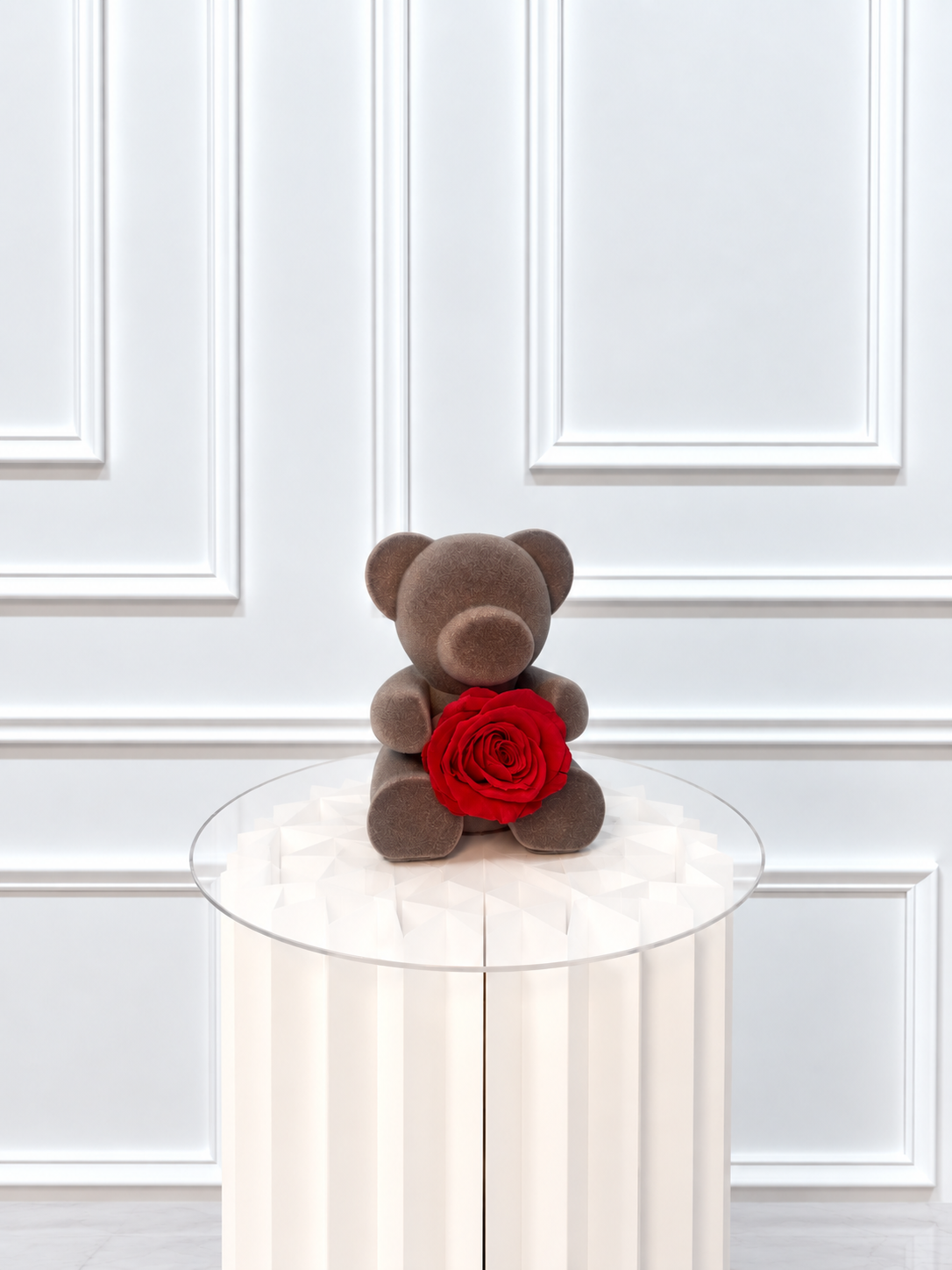 Ourson rose éternelle