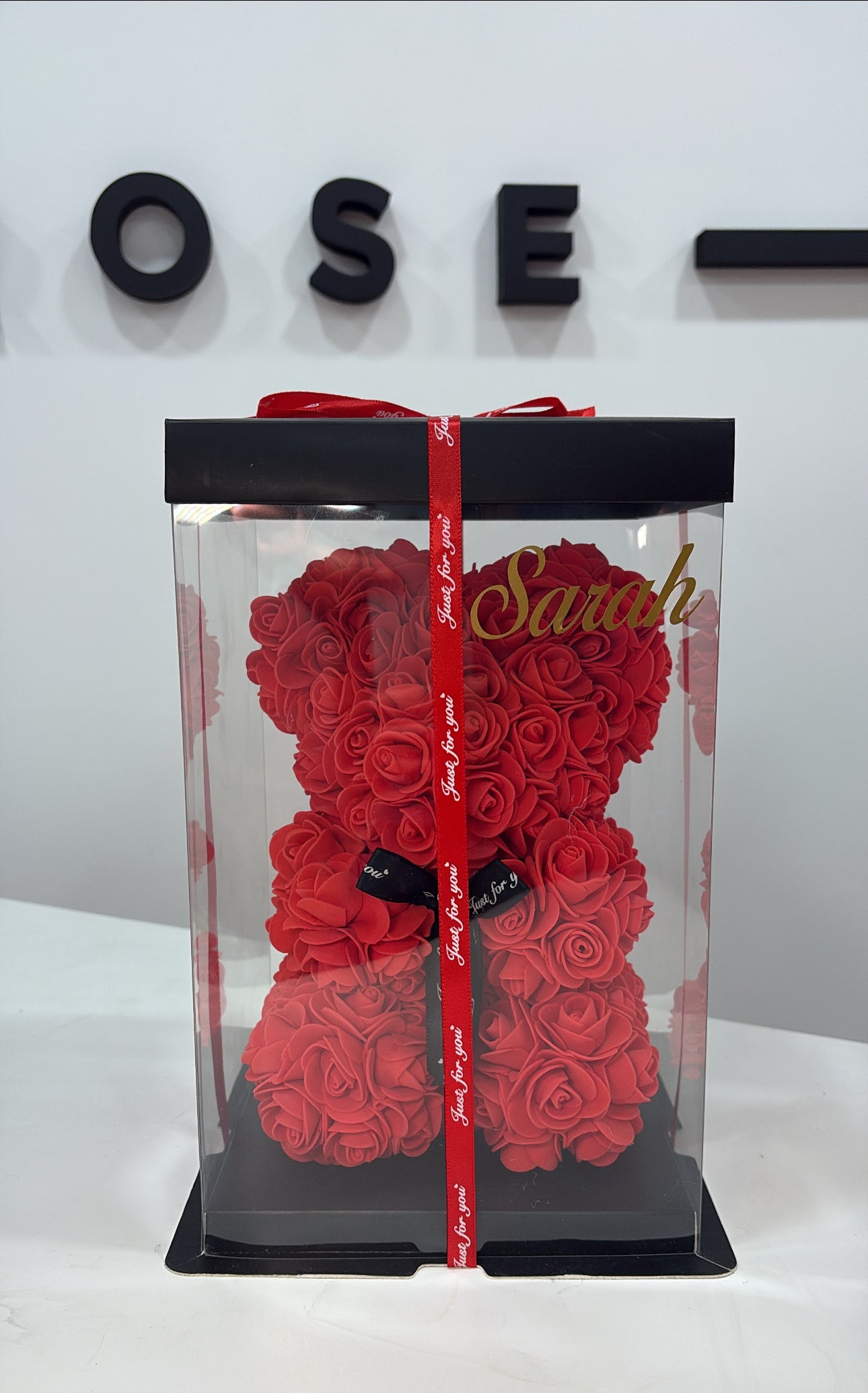 Eternal Rose Teddy Bear - Red