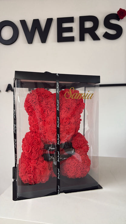 Eternal Rose Teddy Bear - Red