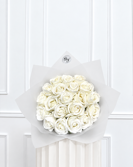 Bouquet de Roses éternelles blanche