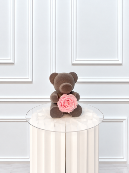 Ourson rose éternelle