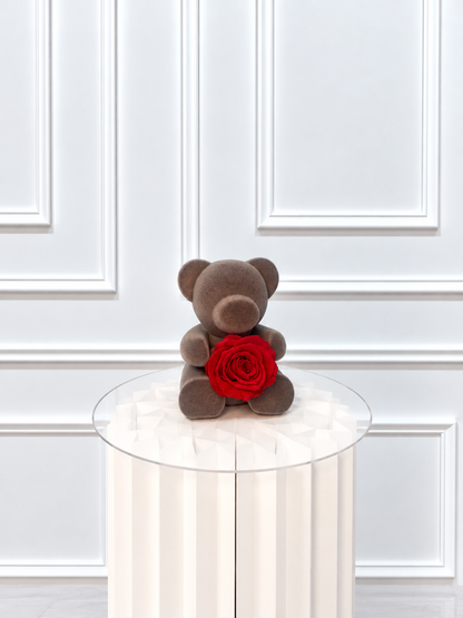Ourson rose éternelle