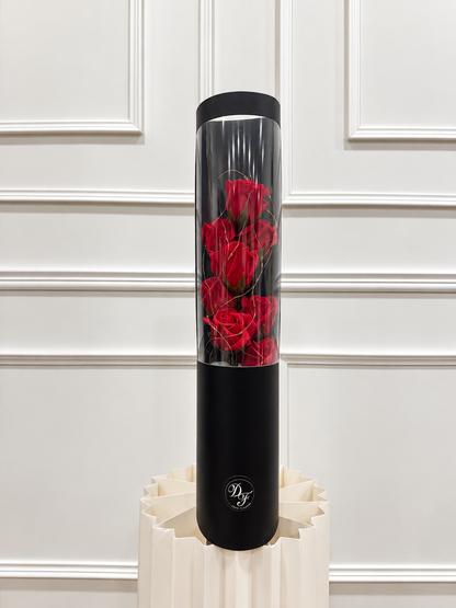 Écrin de roses lumineux