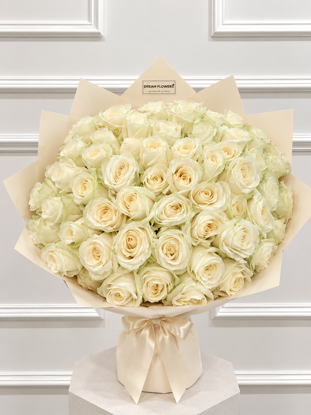 Bouquets of white roses