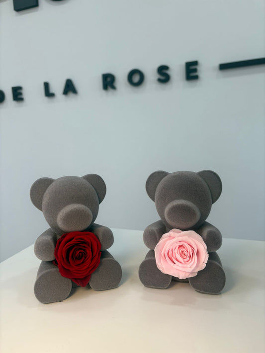 Ourson rose éternelle