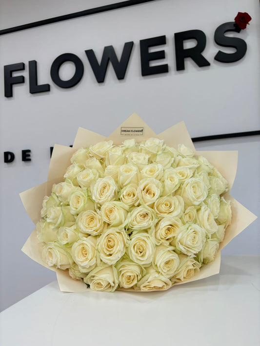 Bouquets of white roses